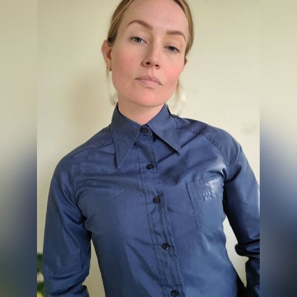 The Sam Vintage Dagger Collar Womens Button Down M - Picture 6 of 10